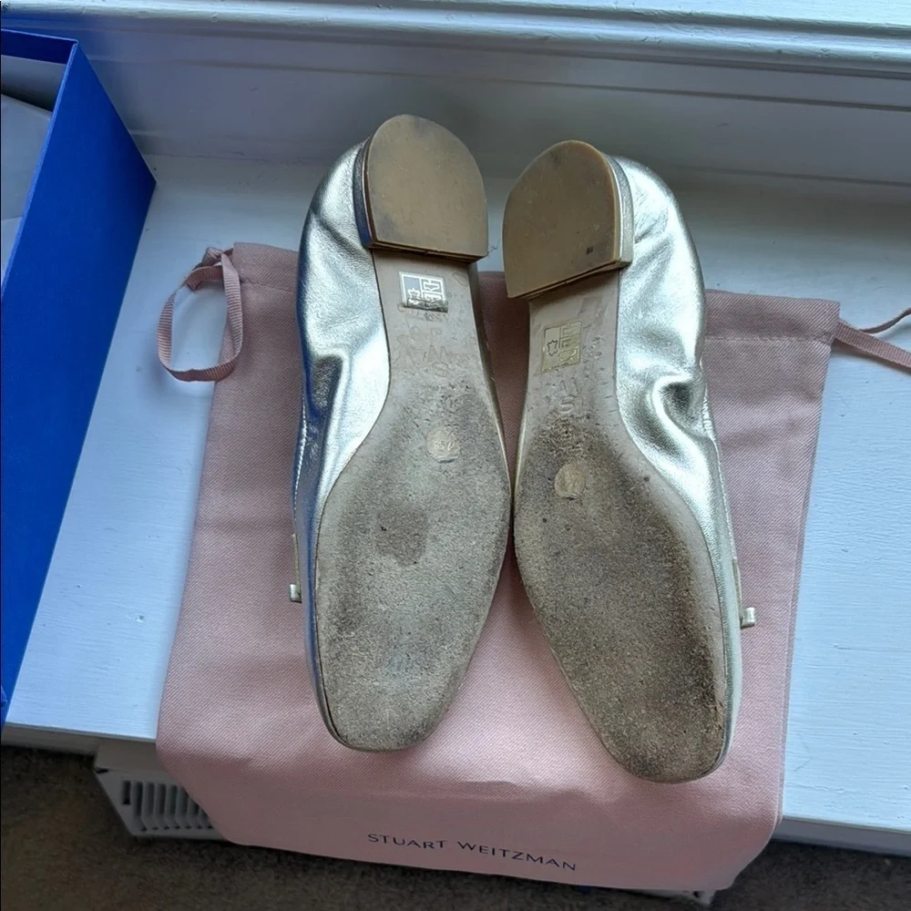 Stuart Weitzman Metallic Gold Loafers